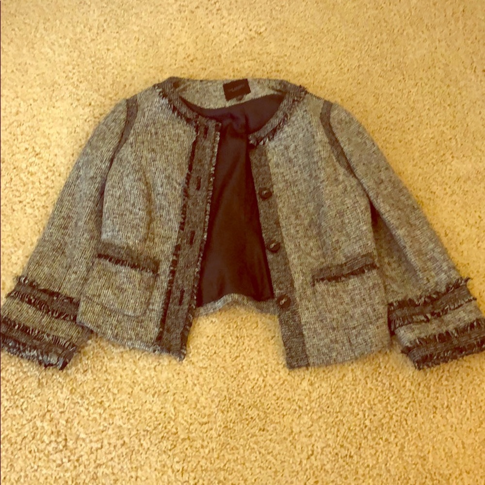 The Limited black and white tweed jacket